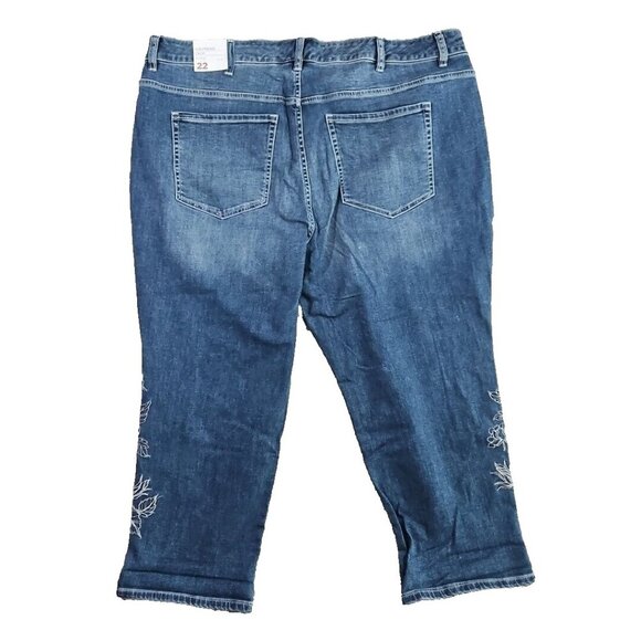 Lane Bryant Jeans 22 Girlfriend Crop Midrise Flex Magic Blue Stretch Denim NWT - Picture 5 of 16